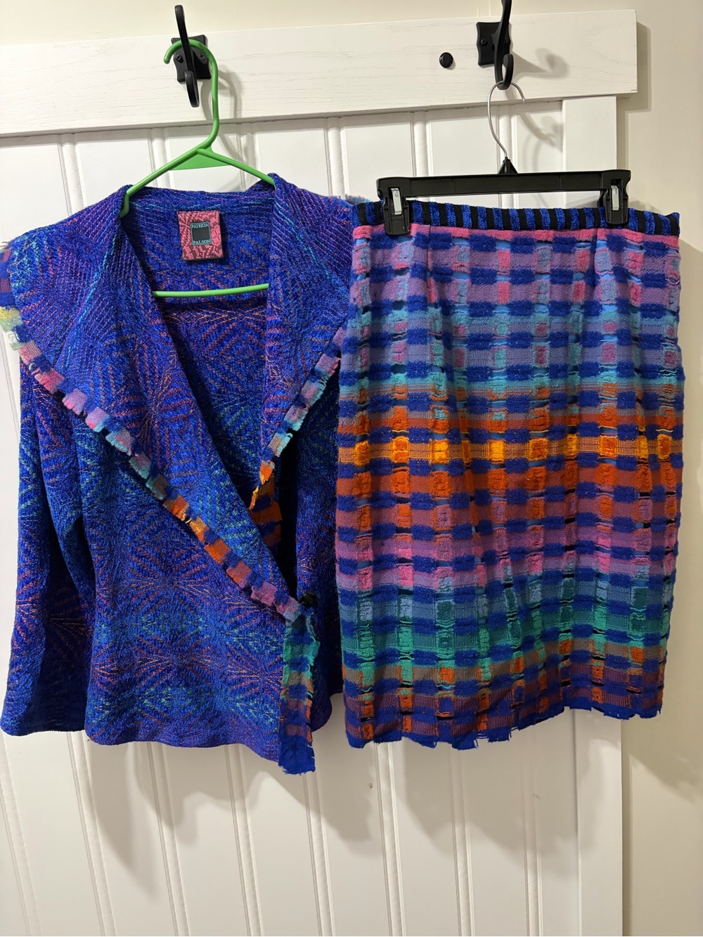 Patricia Palson Handweaver 2PC Skirt Suit Set Handwoven Wearable Art